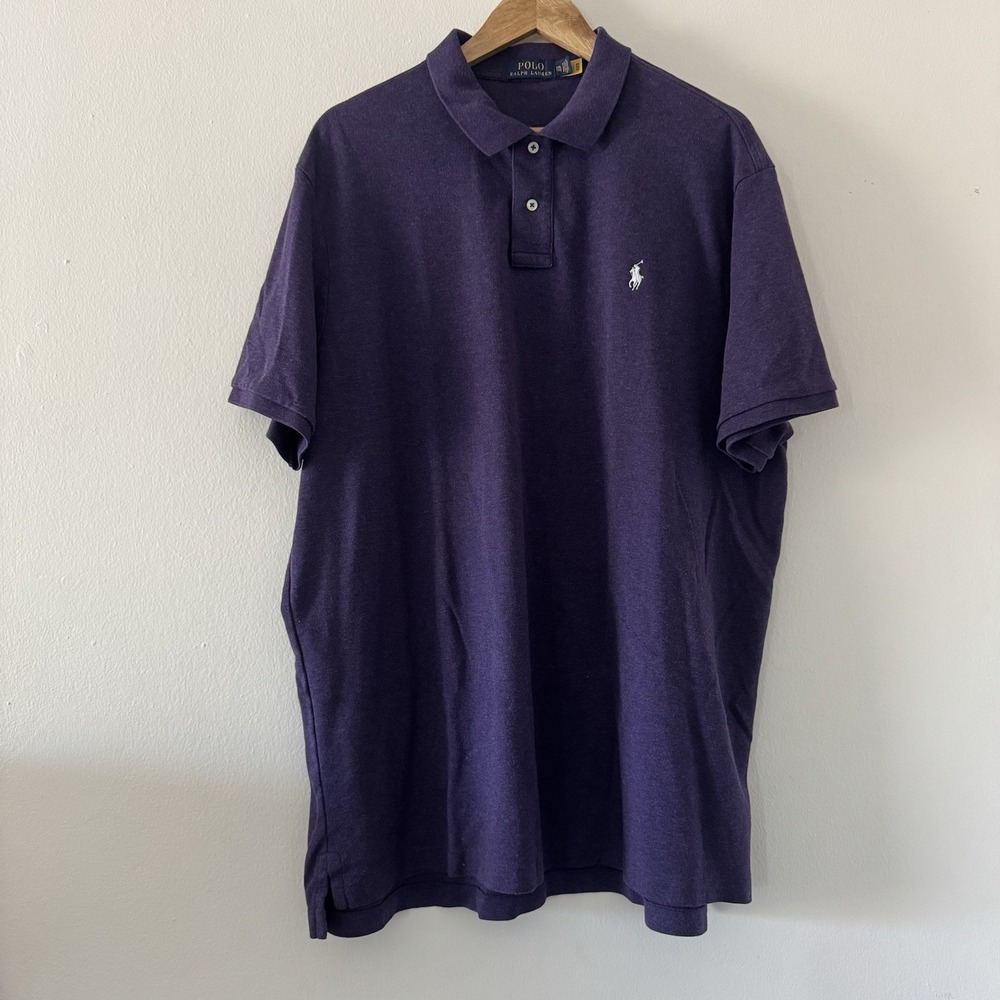 Polo Ralph Lauren Polo Shirt Men's XXL Purple Collared Short Sleeve Logo Cotton